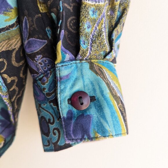 Vintage Clasile Paisley Rayon button up blouse - Picture 6 of 10